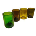 Mixed color 4-pack come with 2 amber, 1 green, and 1 gold colored 12-ounce glass